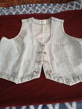 Almost Famous Light Blue Denim Vest